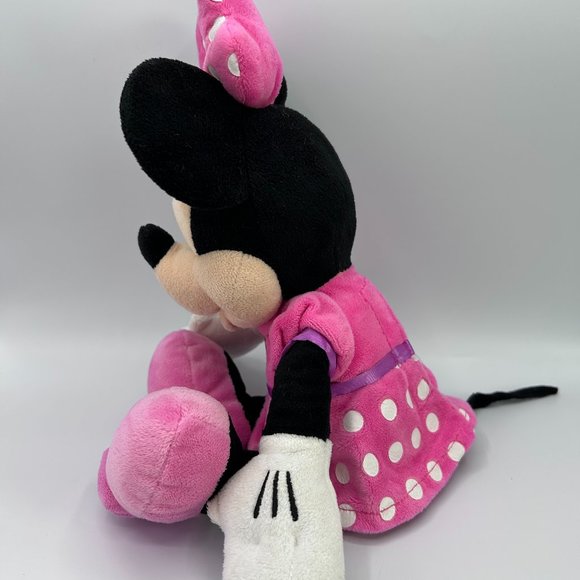 Disney Minnie Mouse Plush 12+" Pink Polka Dots Stuffed Toy TALKS & SINGS - Picture 4 of 10